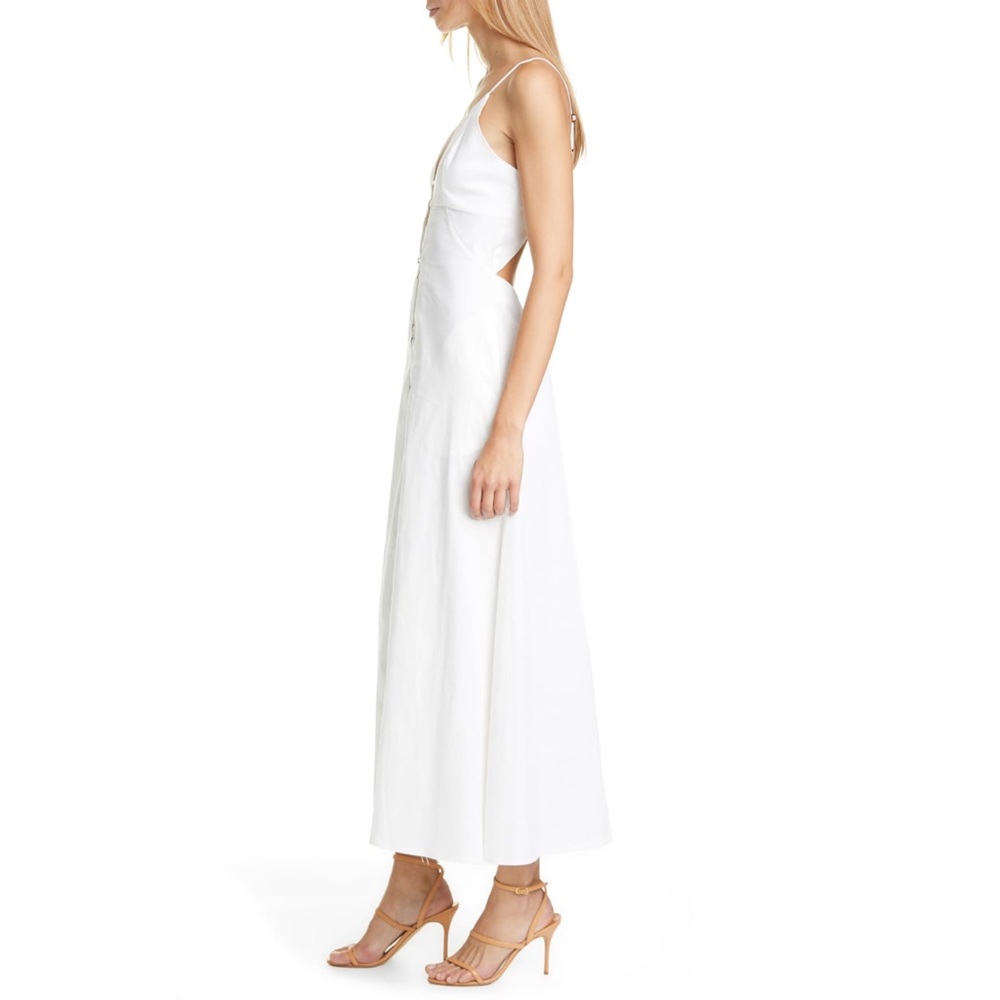 CULT GAIA OFF WHITE MYRIUM MIDI COTTON DRESS - Picture 3 of 9